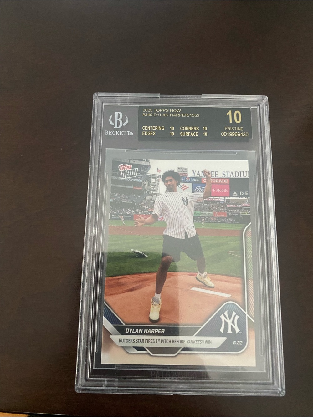 2025 Topps Now - Dylan Harper #340 BGS 10 Pristine Black Label